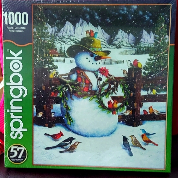 Springbrook 1000 Piece "Western Snowman " Puzzle - Picture 1 of 7